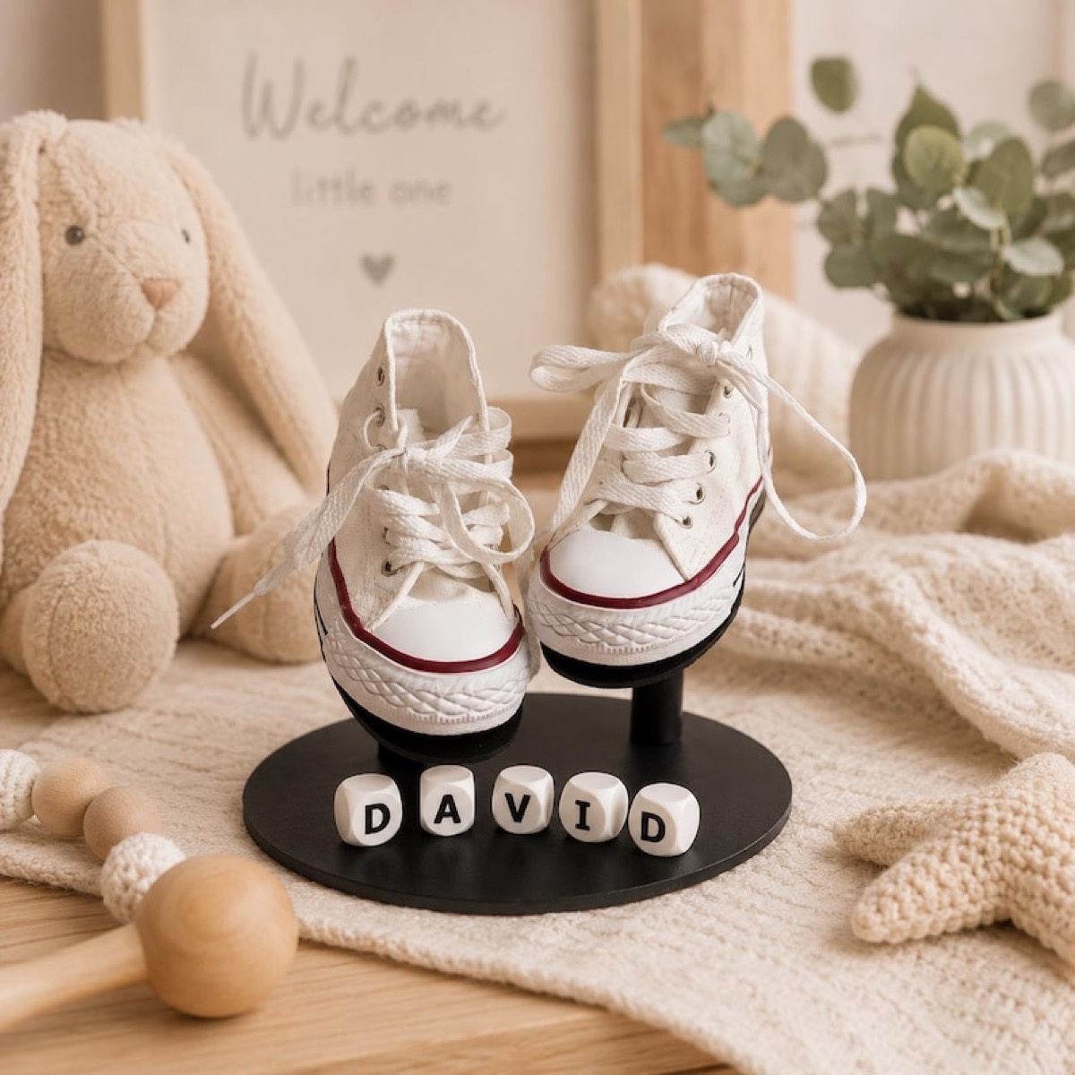 Personalisierte Baby-Schuhhalterung